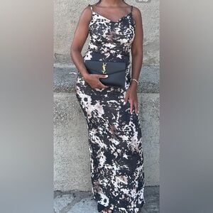 Brown multi color dress worn once size medium